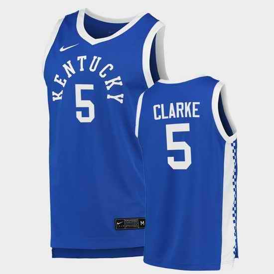 Men Kentucky Wildcats Terrence Clarke College Basketball Blue Jersey